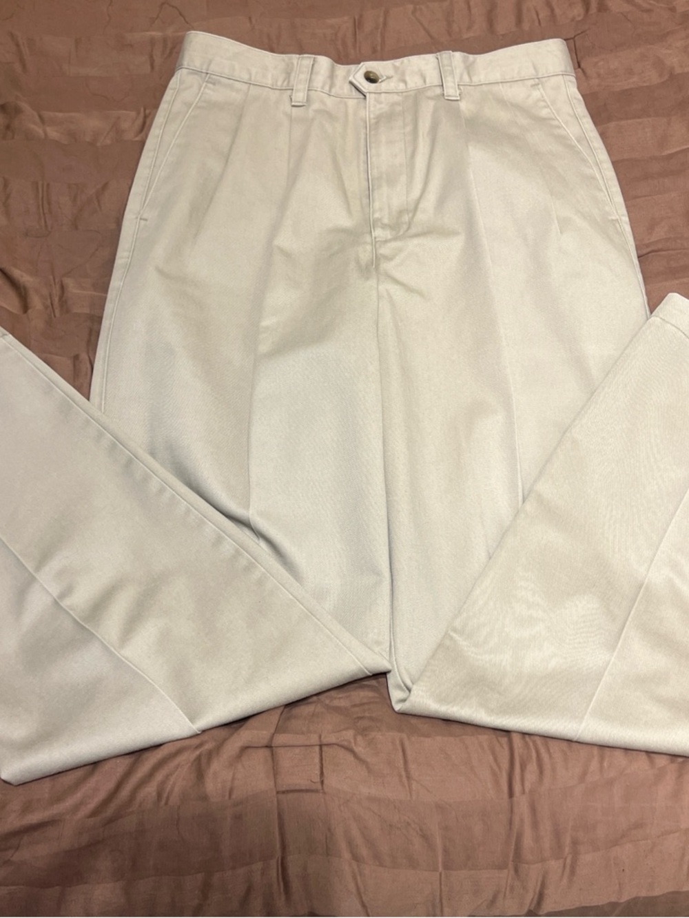 Dockers Men's Light Beige Pleated Chinos